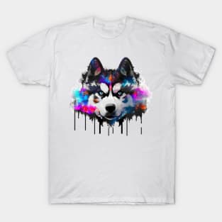 Polar Husky Stencil Artwork T-Shirt